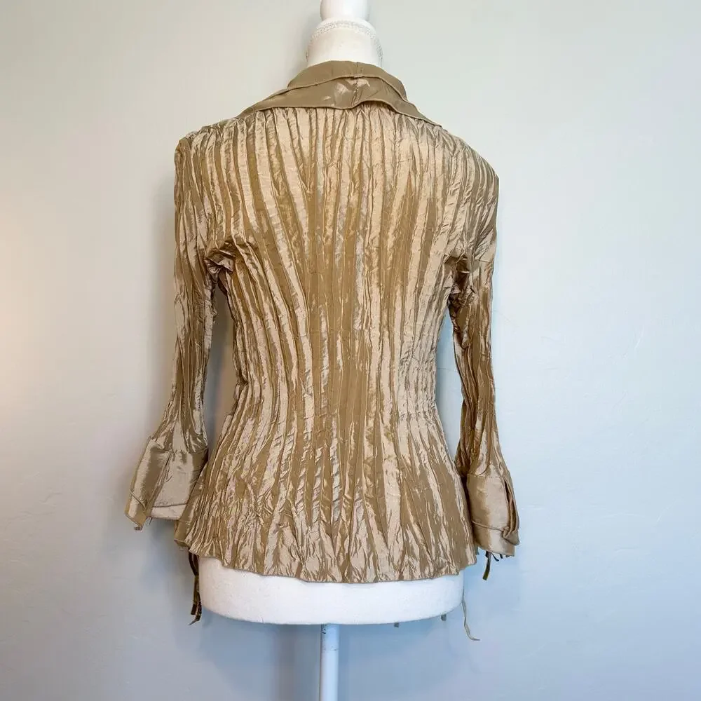 Vintage Pleated Ruffle Top - Picture 3 of 8